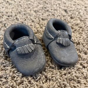 Freshly Picked Gray Moccasins with Fringe Detail